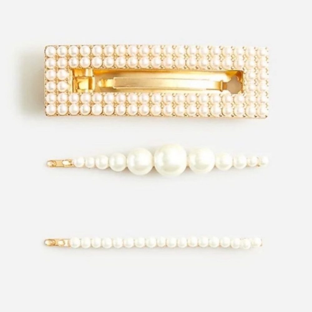 JCREW PEARL HAIR CLIPS NWT